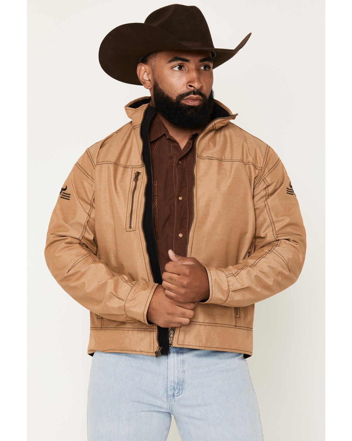 Cowboy Hardware Men's Fence Tech Woodsman Jacket, Camel, hi-res