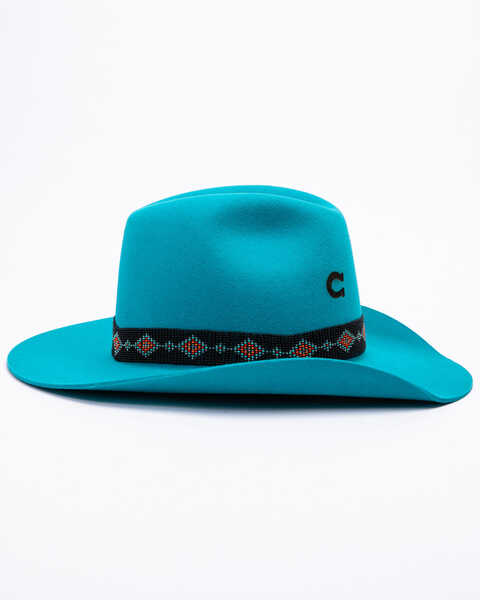 Charlie 1 Horse Women's Wild Tribe Wool Felt Hat , Turquoise, hi-res