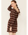 Image #3 - Paper Crane Women's Long Sleeve Plaid Mini Dress, Burgundy, hi-res