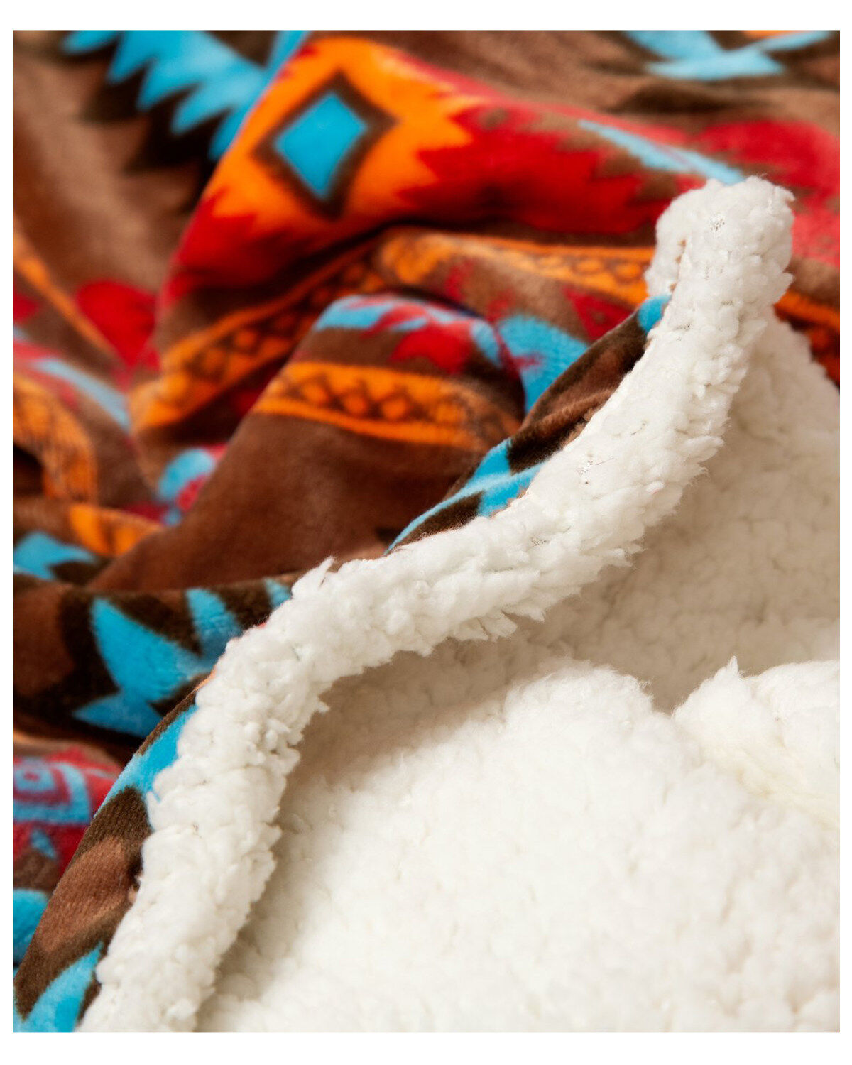 Image #3 - Carstens Home Wrangler Southwest Horizon Rustic Sherpa Fleece Throw Blanket, Turquoise, hi-res