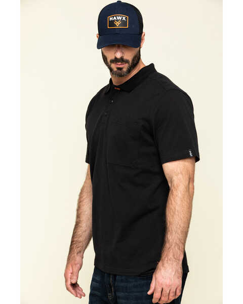 Image #3 - Hawx Men's Black Miller Pique Short Sleeve Work Polo Shirt - Big , Black, hi-res