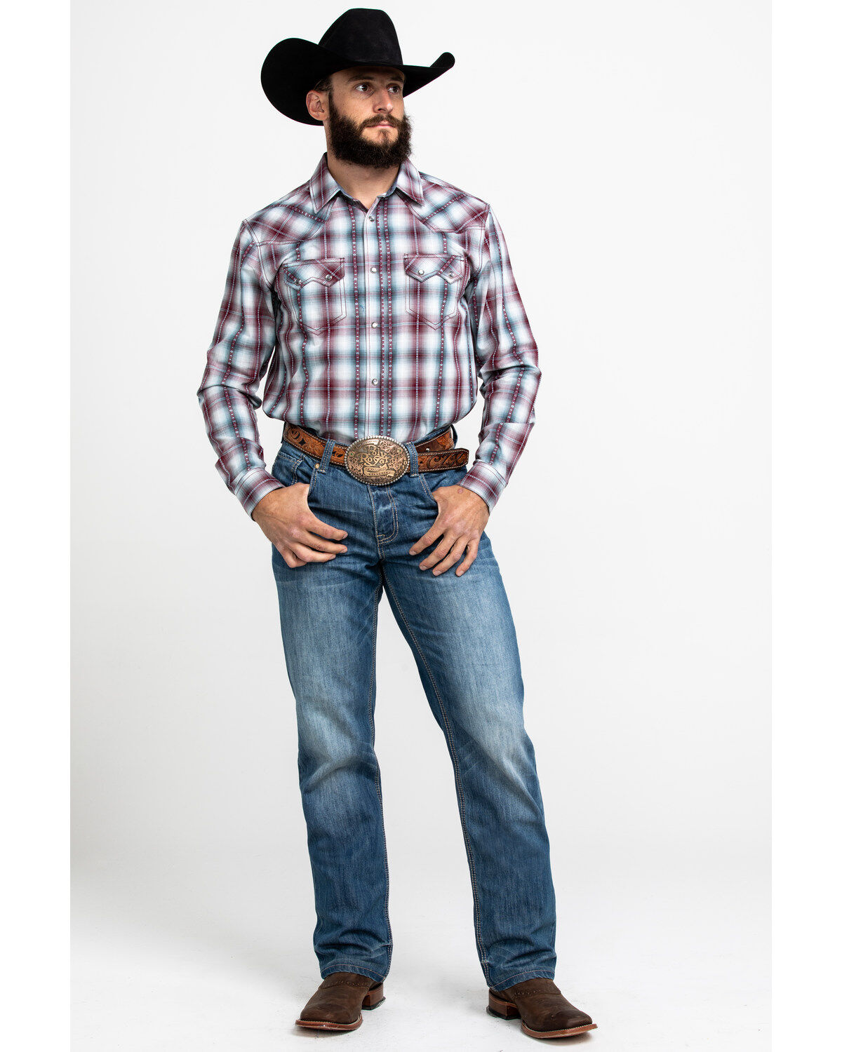 Image #6 - Cody James Men's MC Calister Med Plaid Long Sleeve Western Shirt , , hi-res