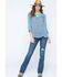 Image #7 - Ryan Michael Women's Embroidered Cupra Rayon Top, Navy, hi-res