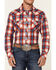 Image #3 - Rock & Roll Denim Men's Red Large Yarndye Plaid Long Sleeve Snap Western Shirt, Red, hi-res