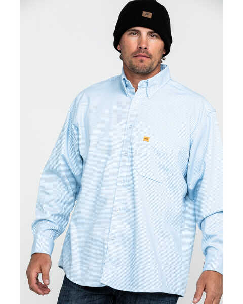 Image #1 - Wrangler 20X Men's FR Small Striped Long Sleeve Work Shirt, , hi-res