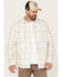 Image #1 - Brothers and Sons Men's Large Plaid Print Performance Long Sleeve Button Down Western Shirt, White, hi-res