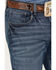Image #2 - Wrangler 20X Men's 42MWX Cowboy Gardens Medium / Dark Wash Vintage Bootcut Stretch Denim Jeans - Long, , hi-res