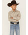 Image #1 - Wrangler 20X Boys' Paisley Print Long Sleeve Snap Stretch Western Shirt , Tan, hi-res