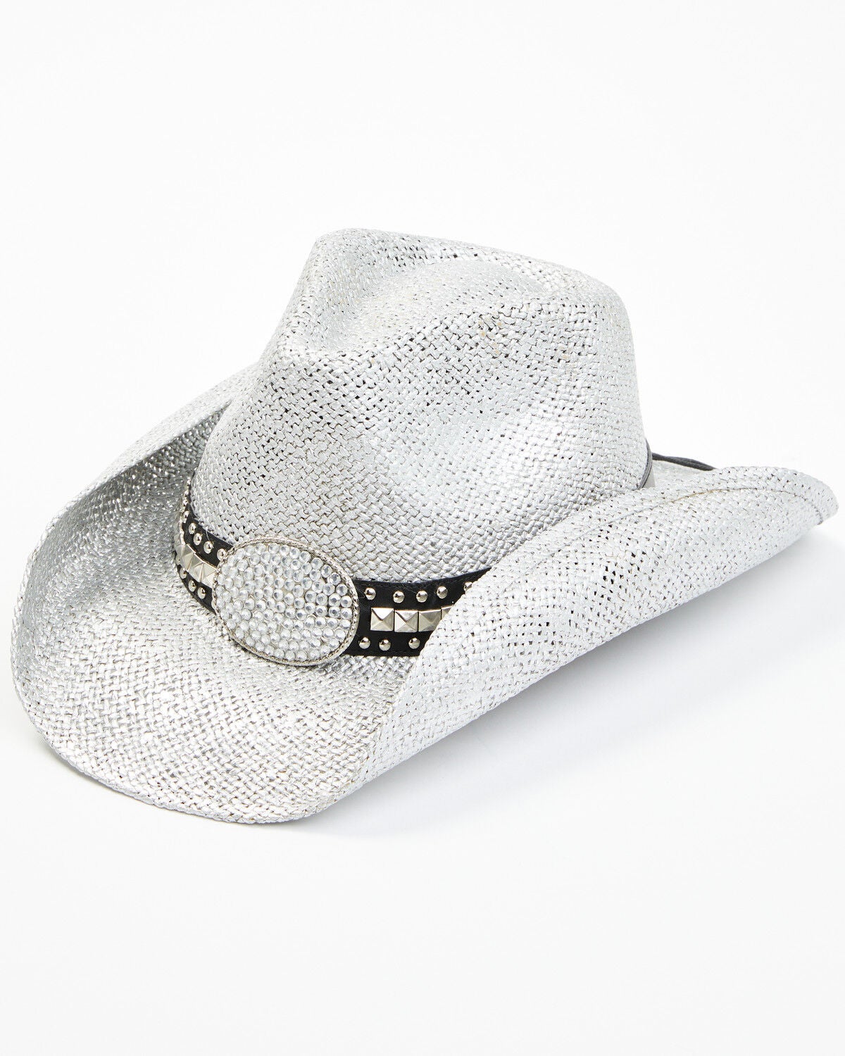 Shyanne Women's Gila Embellished Straw Cowboy Hat, Silver, hi-res
