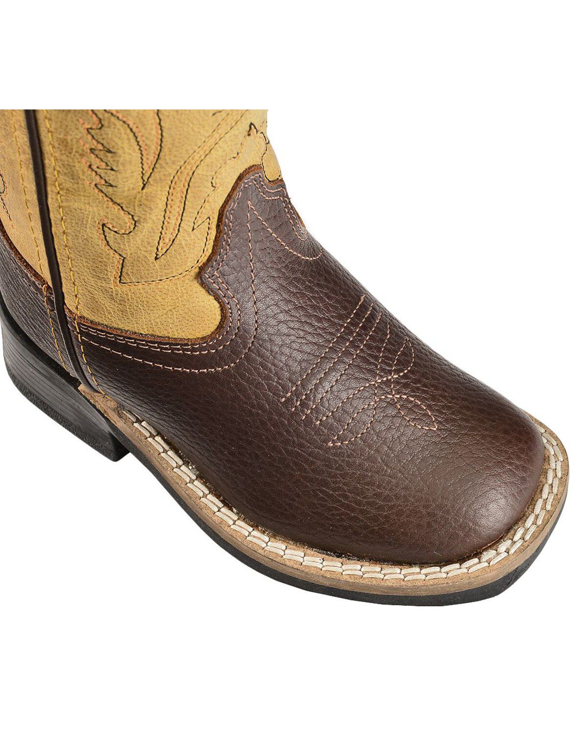 Image #2 - Old West Toddler Boys' Yellow Western Boots - Square Toe, , hi-res