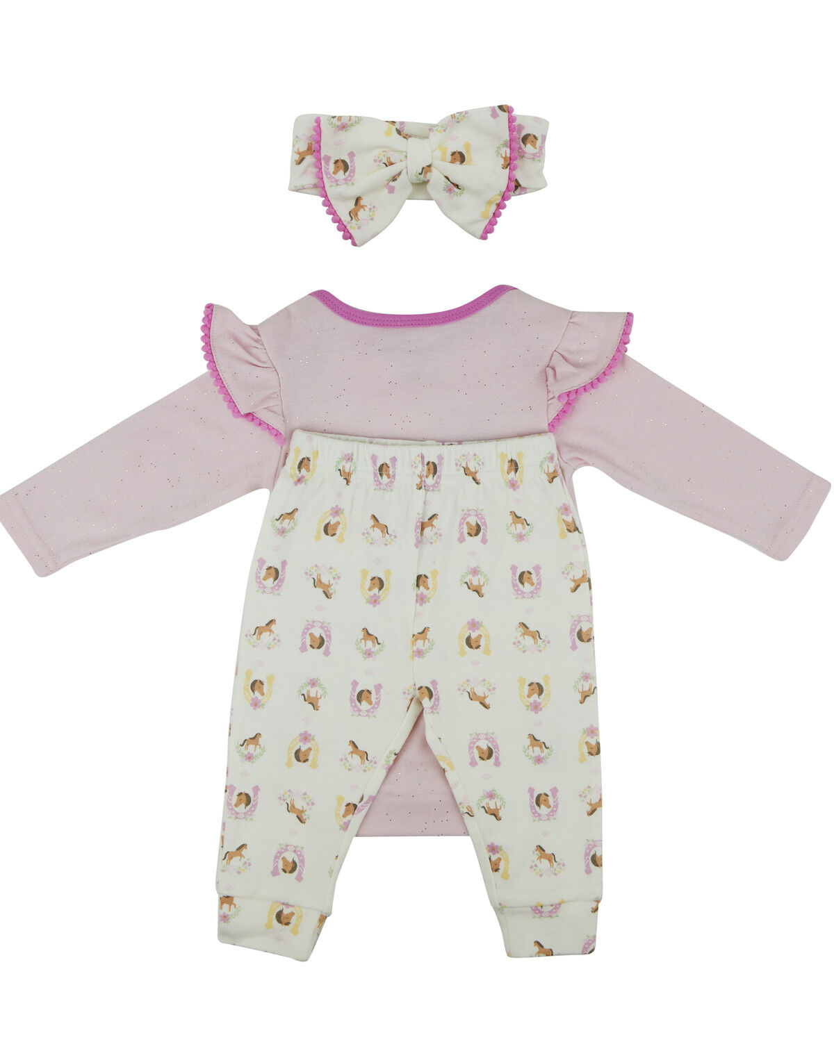 Image #2 - Wrangler Infant Girls' Pony Onesie Set - 3 Piece, Multi, hi-res