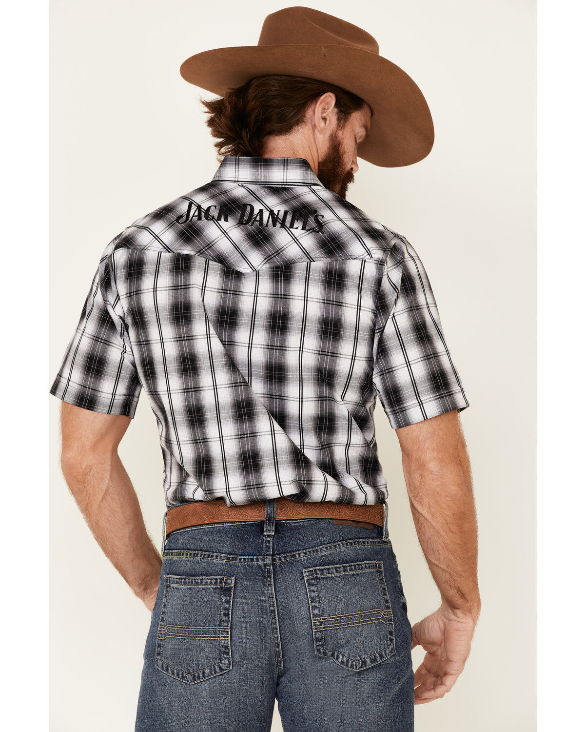 Image #5 - Jack Daniel's Men's Plaid Print Short Sleeve Snap Western Shirt, , hi-res