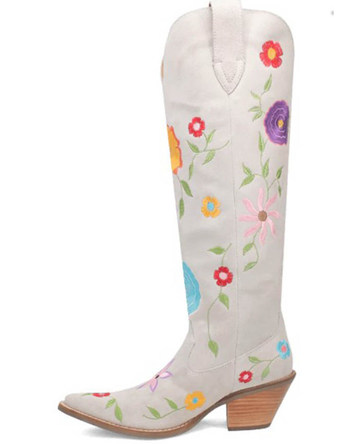 Image #3 - Dingo Women's Flower Power Suede Tall Western Boots - Snip Toe, , hi-res