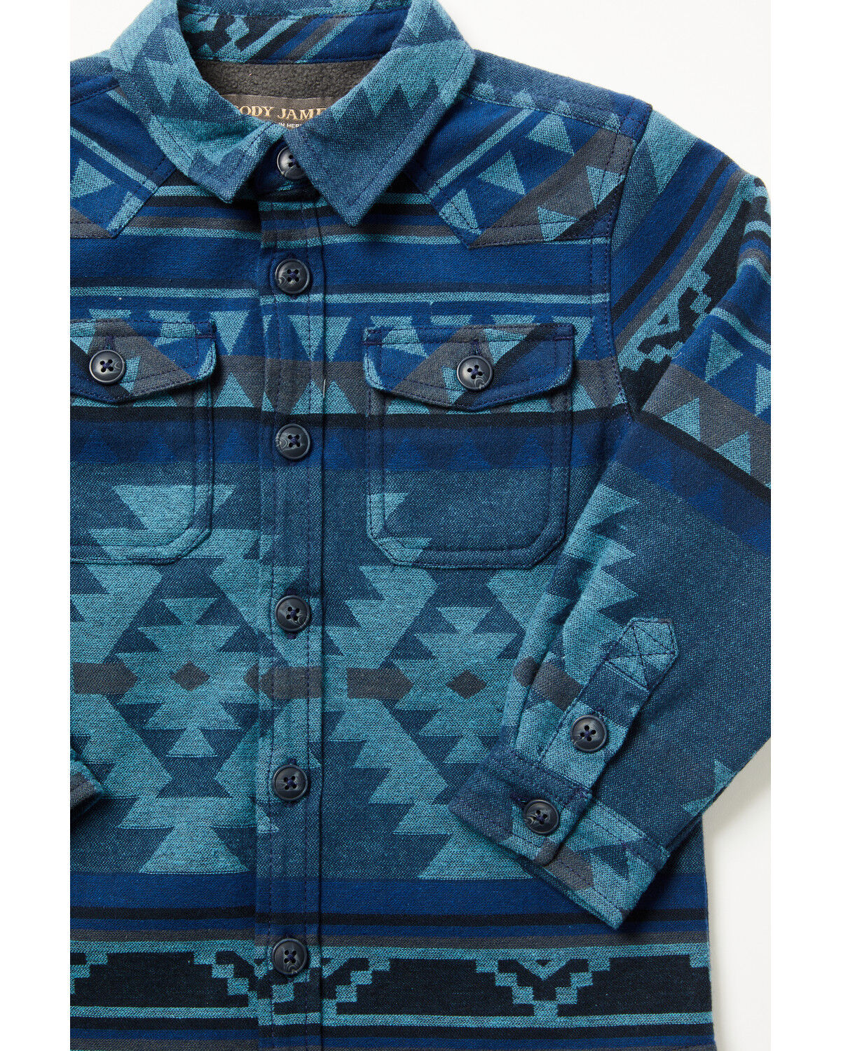 Image #2 - Cody James Toddler Boys' Rosewell Southwestern Print Button-Down Flannel Shirt Jacket, Blue, hi-res