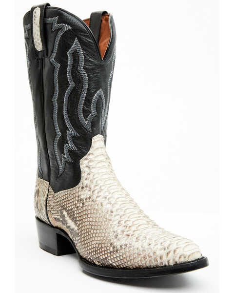 Dan Post Men's 12" Exotic Python Western Boots - Medium Toe , Natural, hi-res