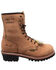 Image #2 - Ad Tec Men's 9" Waterproof Logger Work Boots - Steel Toe, Brown, hi-res