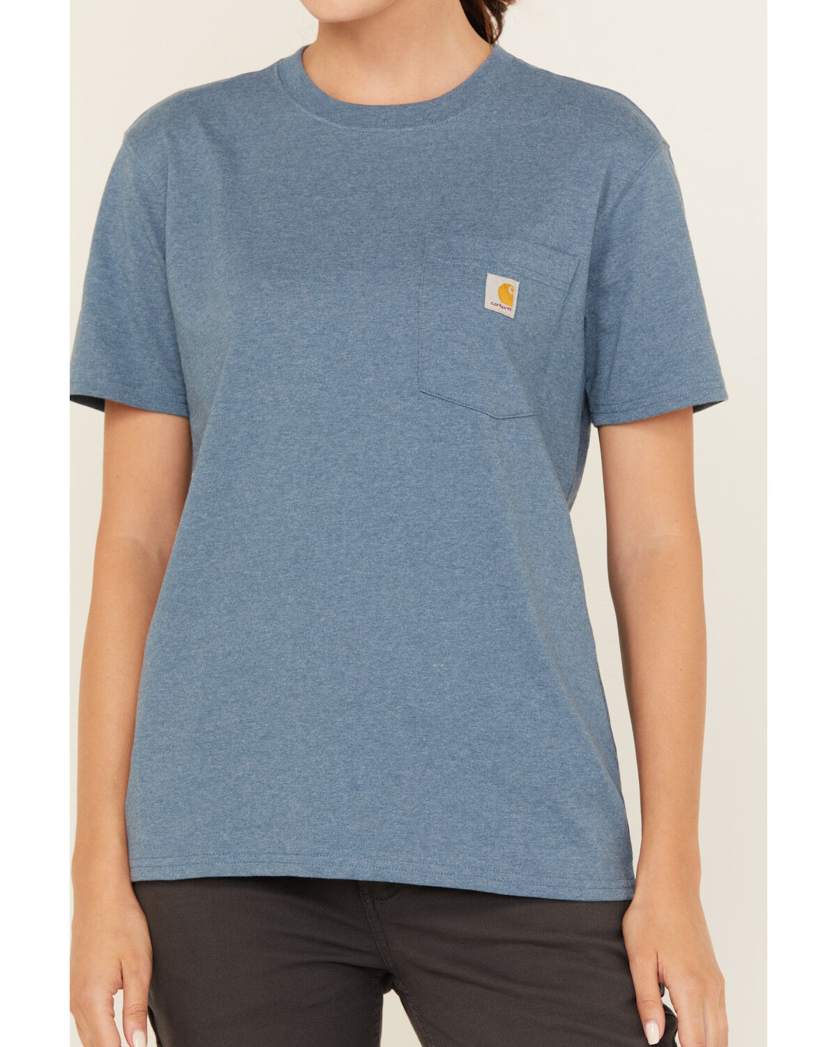 Image #3 - Carhartt Women's Loose Fit Heavyweight Short Sleeve Work Tee, Light Blue, hi-res