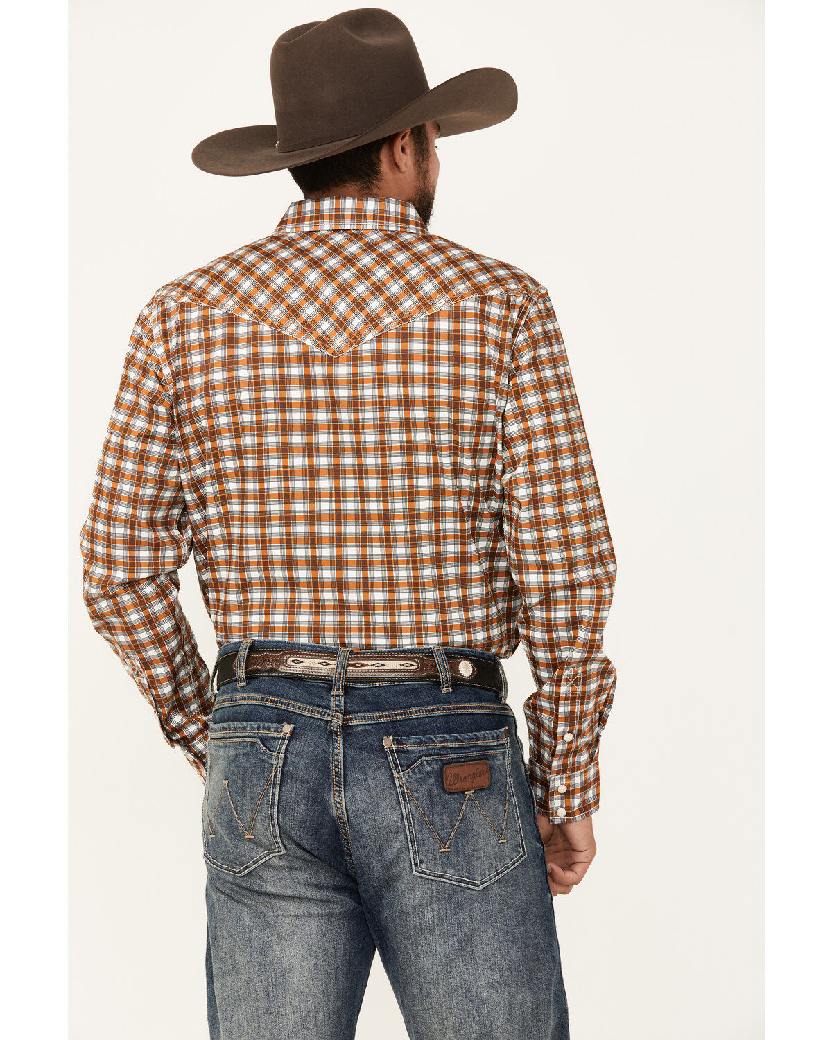 Image #4 - Cody James Men's Reverent Plaid Print Long Sleeve Snap Western Shirt - Tall, Rust Copper, hi-res