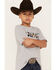 Cody James Boys' Cowboy Short Sleeve Graphic T-Shirt, Silver, hi-res