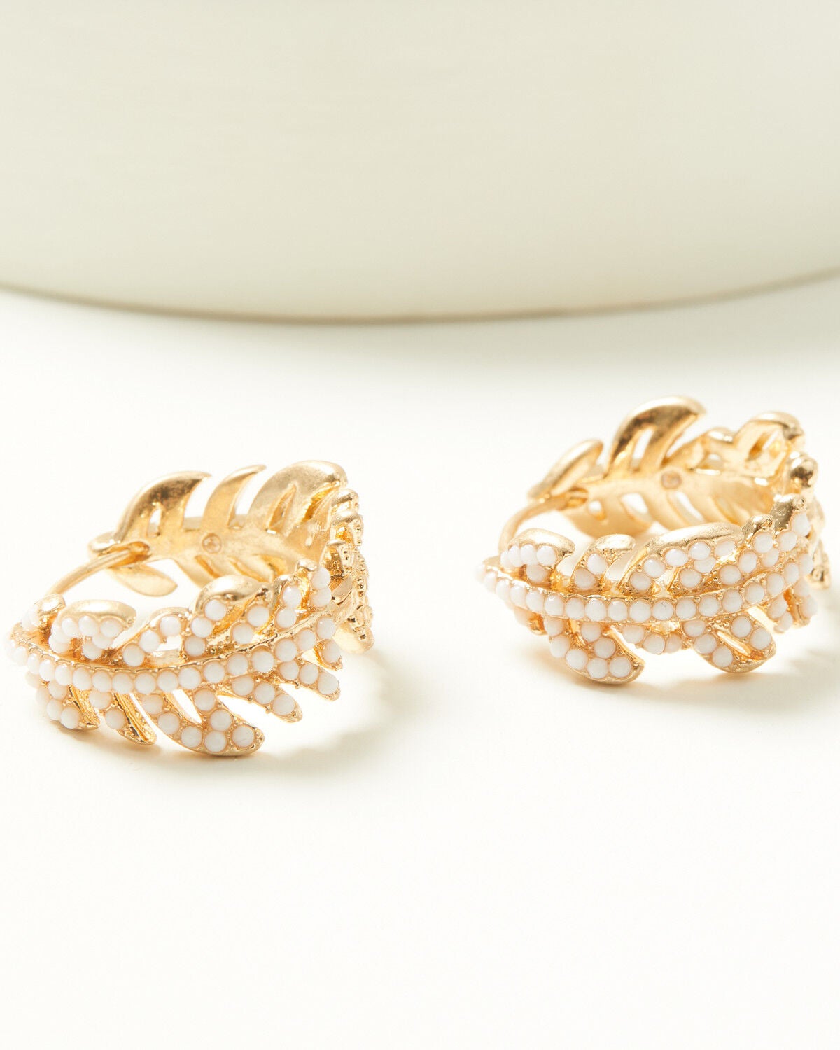 Image #1 - Lainey Wilson Women's Feather Hoop Earrings, Gold, hi-res