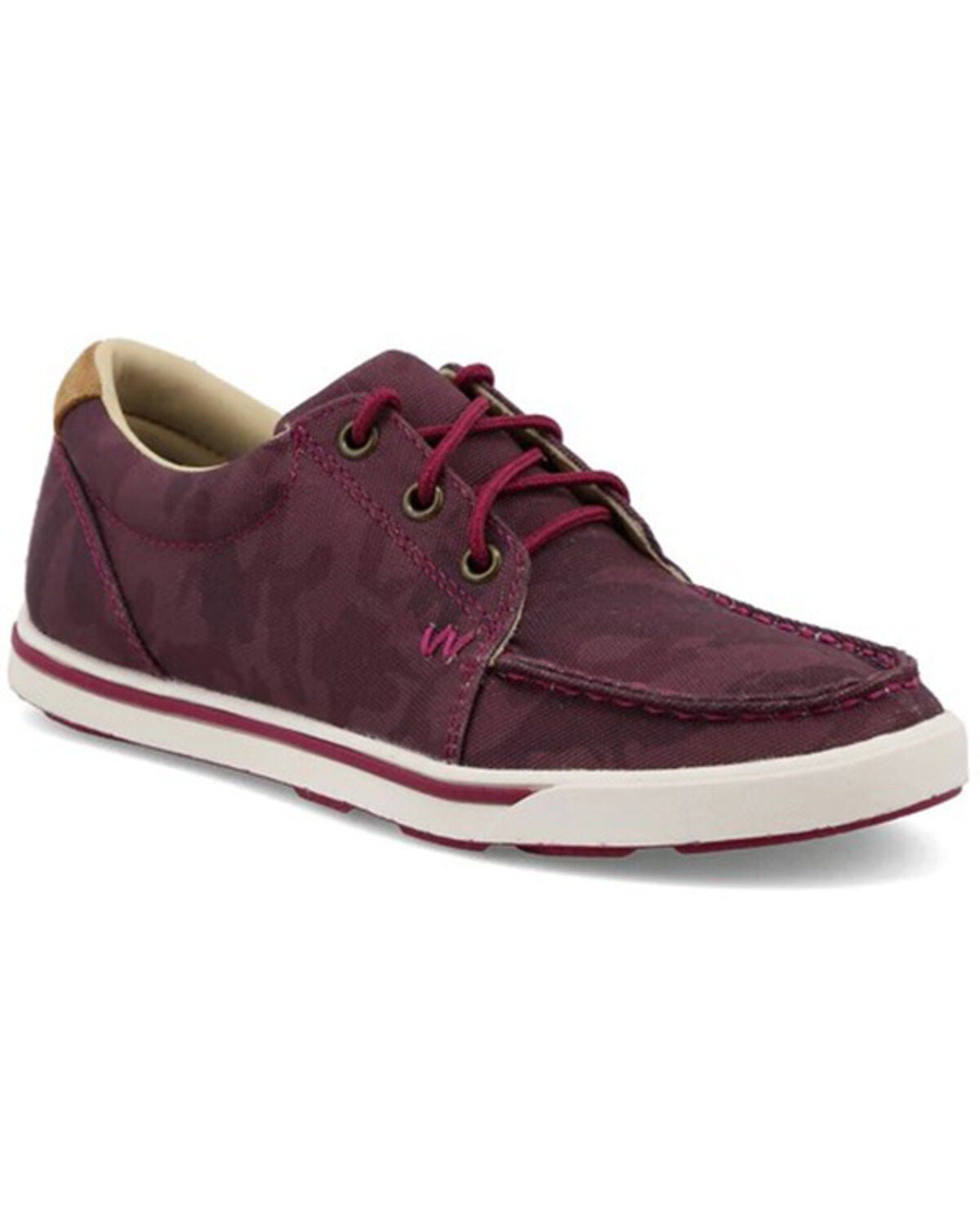 Wrangler Retro Women's Camo Print Casual Lace-Up Shoe - Moc Toe, Purple, hi-res