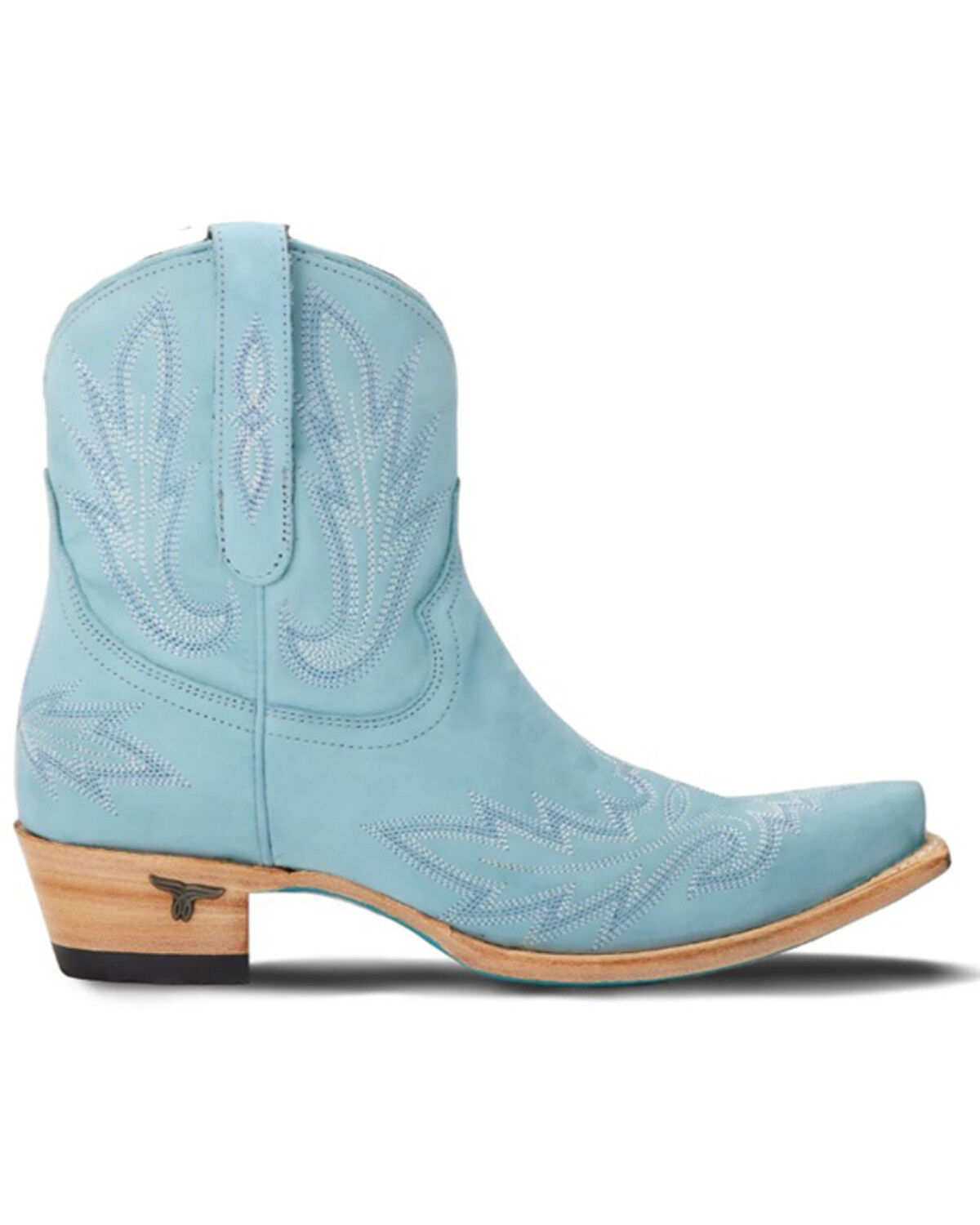 Image #2 - Lane Women's Lexington Western Booties - Snip Toe, Blue, hi-res