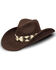 Nikki Beach Women's Bonsoa Wool Felt Western Hat , Brown, hi-res