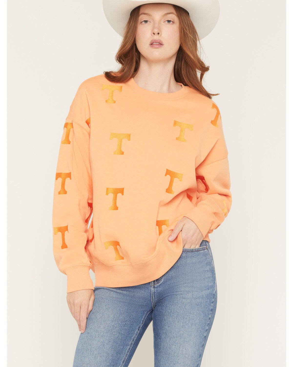 Gameday Women's UT Embroidered Crewneck, Orange, hi-res