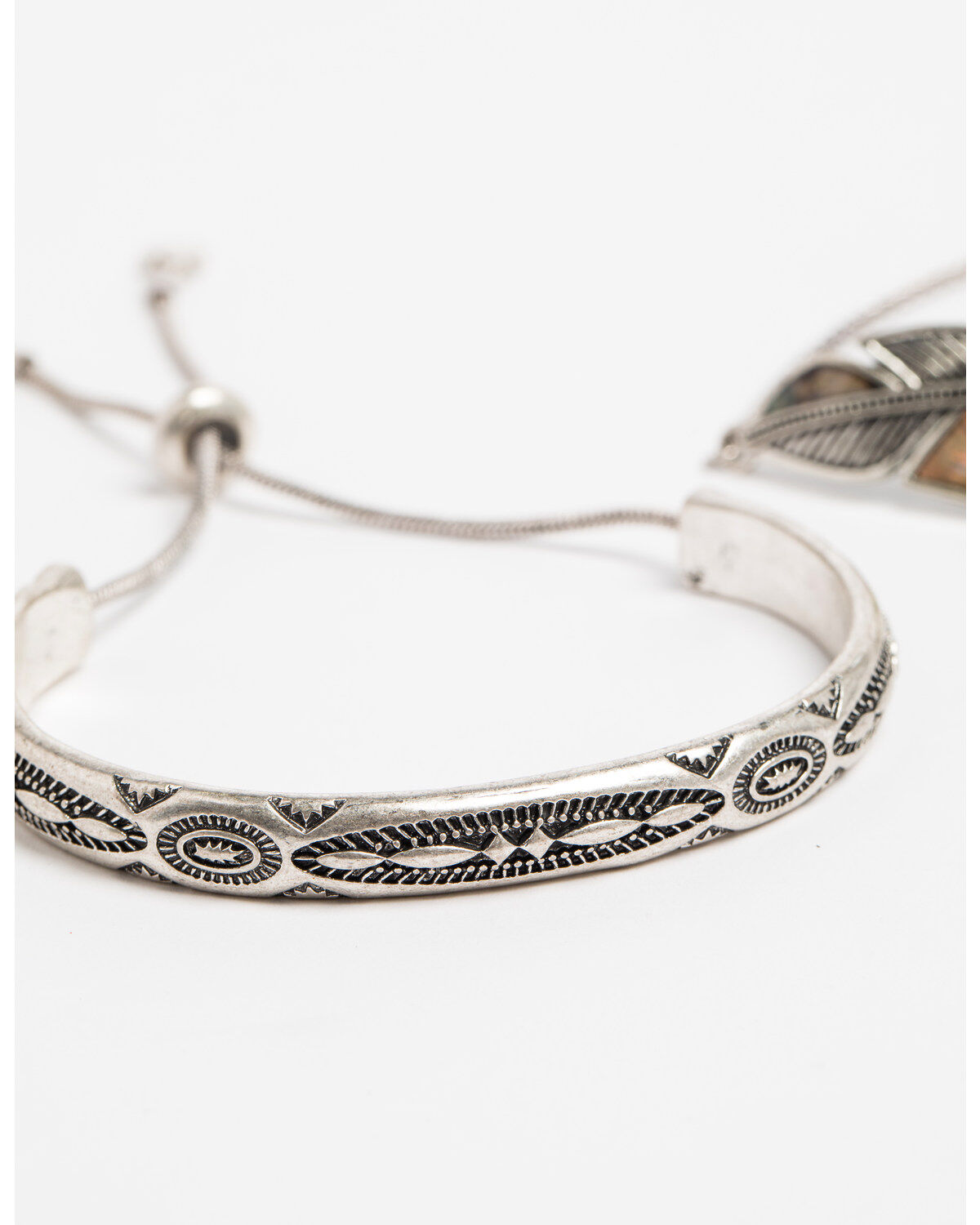 Image #2 - Shyanne Women's Bella Feather Abalone Bracelet Set, Silver, hi-res