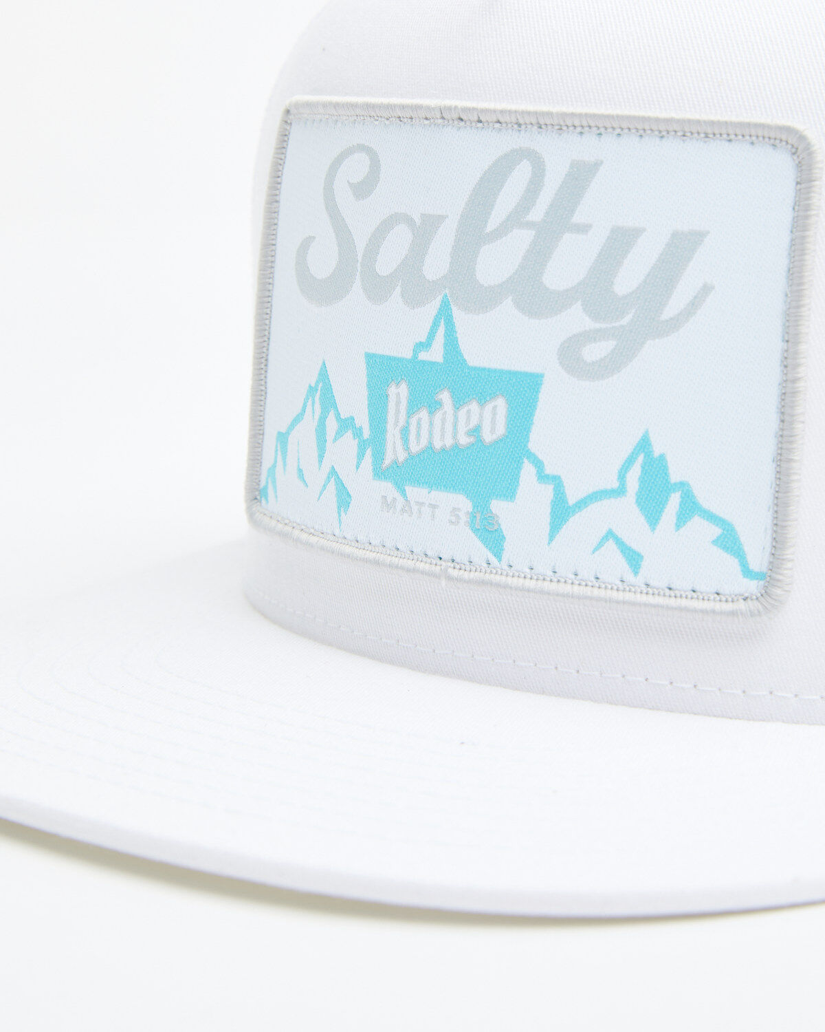 Image #2 - Salty Rodeo Men's Ice OG Logo Patch Trucker Cap, White, hi-res