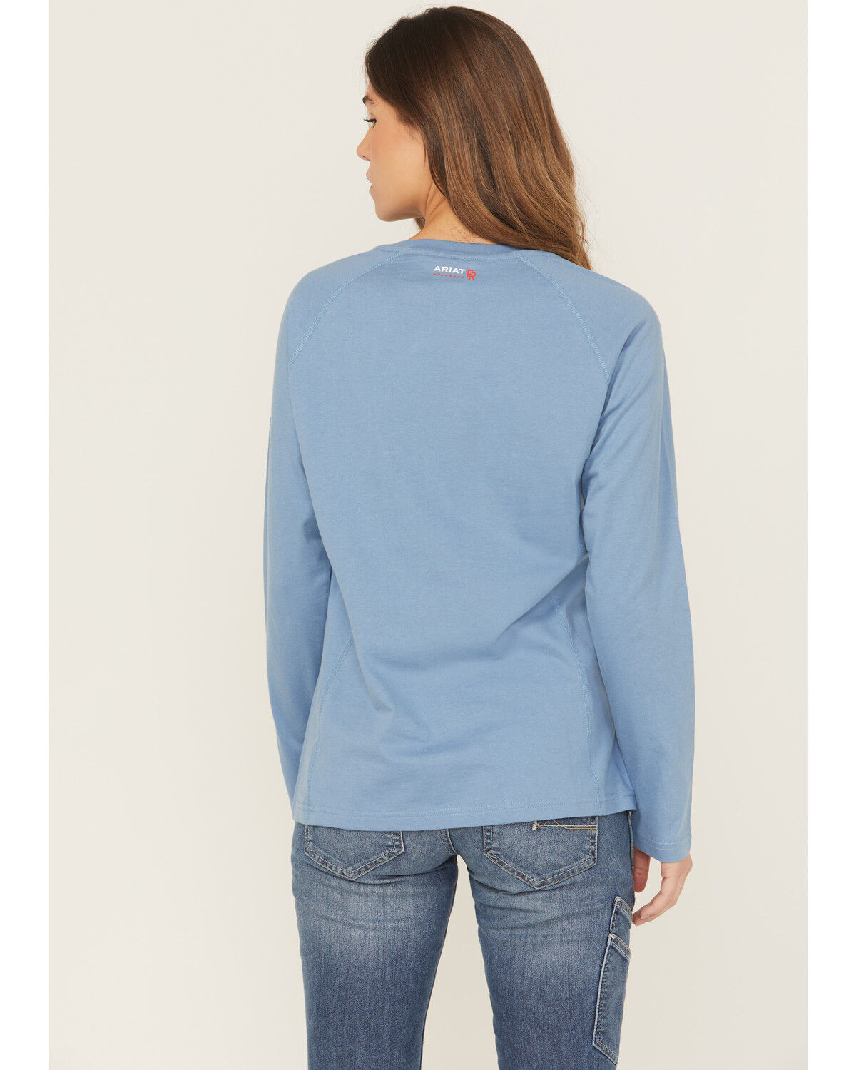 Image #4 - Ariat Women's FR Air Crew Long Sleeve Work Tee, Blue, hi-res