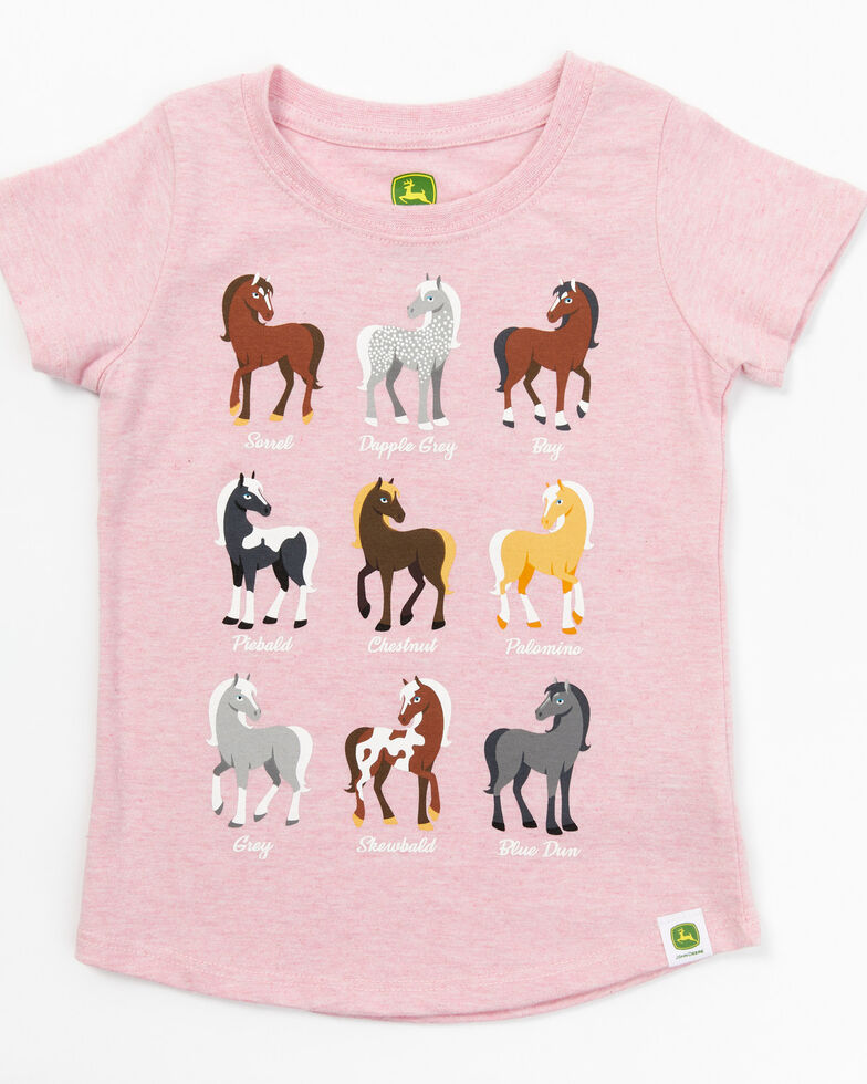 John Deere Toddler-Girls' Horse Breed Tee, Grey, hi-res