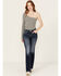 Image #3 - Miss Me Women's Dark Wash Mid Rise Stretch Bootcut Jeans , Dark Wash, hi-res