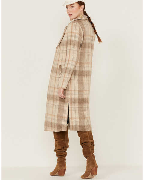 Image #4 - Angie Women's Plaid Print Duster Shacket, , hi-res