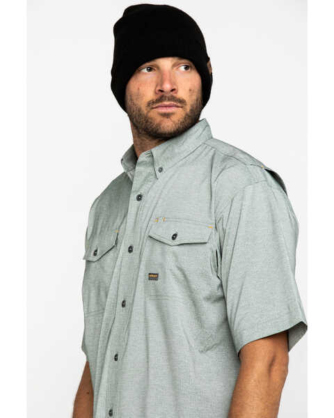 Image #3 - Ariat Men's Olive Rebar Made Tough Durastretch VentTEK Short Sleeve Work Shirt , , hi-res