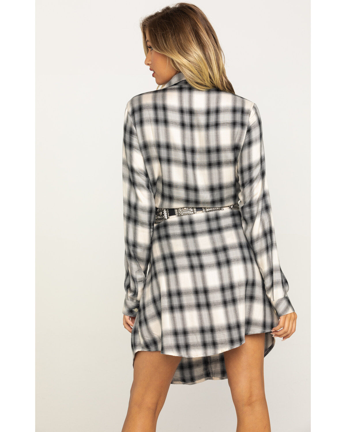 Plaid shirt dress womens