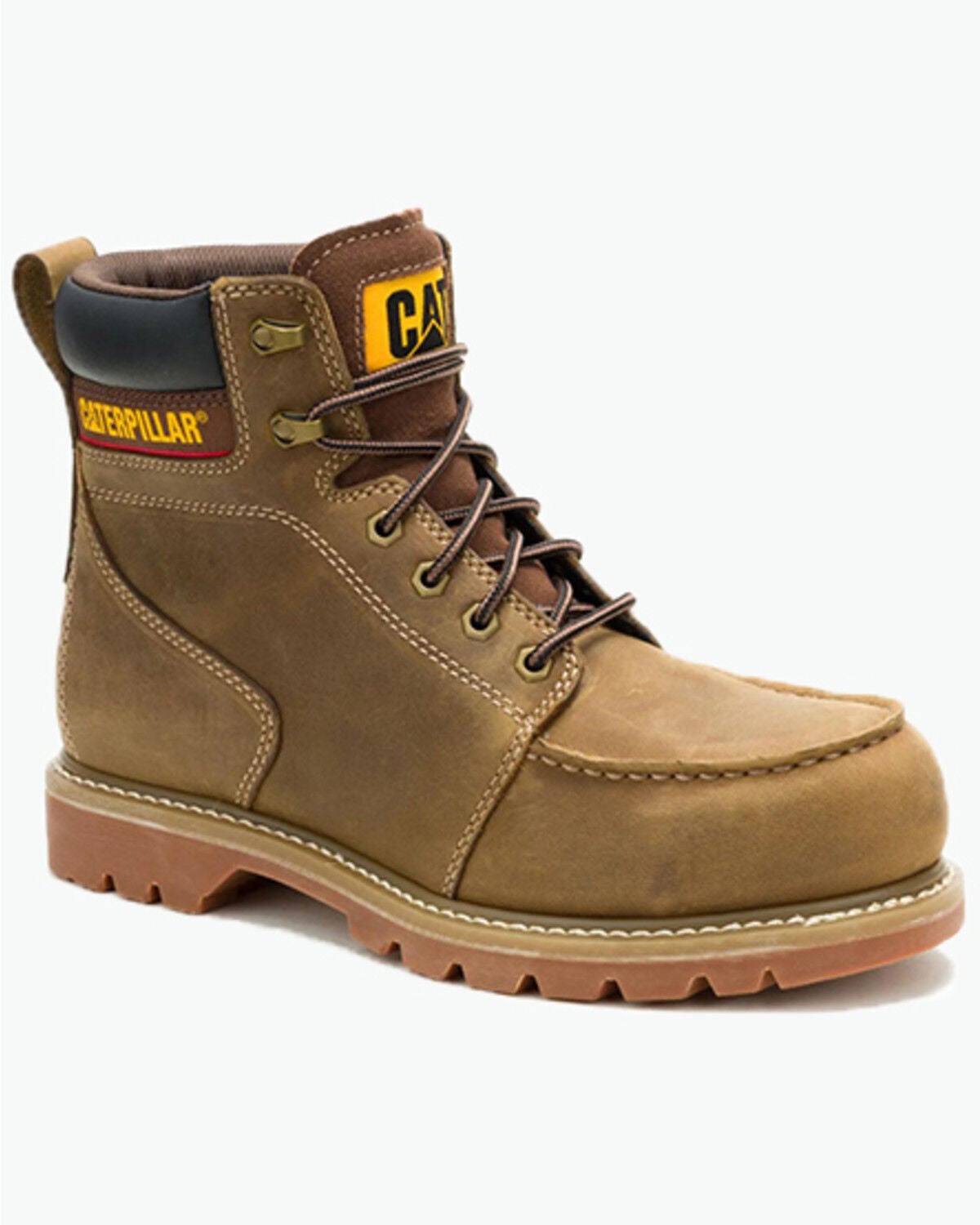 Caterpillar Men's Second Shift Grader Moc Work Boots - Steel Toe, Wheat, hi-res