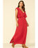 Image #1 - Stetson Women's Red Textured Ruffle Maxi Dress, , hi-res