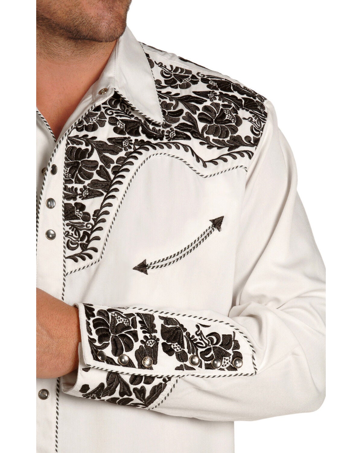 Scully Men's Pewter Embroidered 