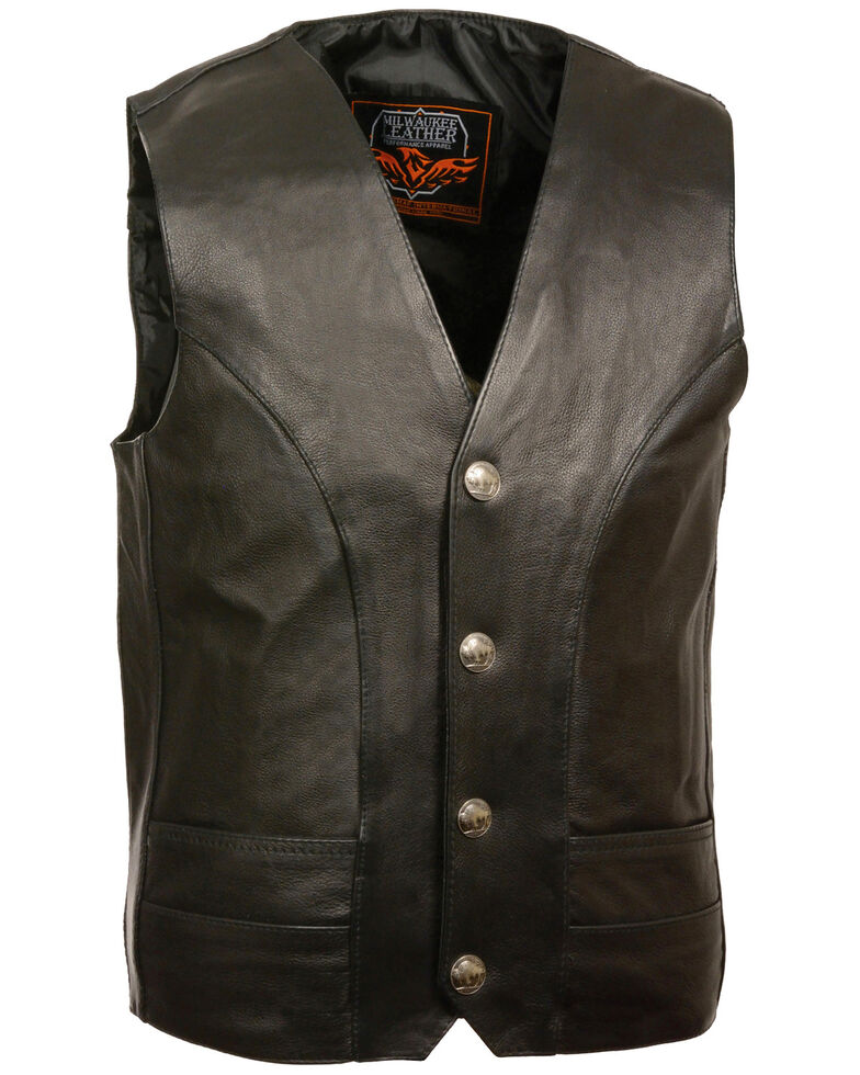 Milwaukee Leather Men's Buffalo Nickel Snap Classic Vest | Boot Barn