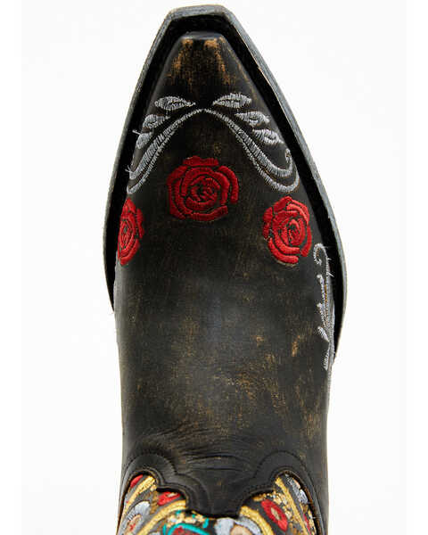 Image #6 - Old Gringo Women's Reinas La Catrina Skeleton & Floral Embroidered Tall Western Leather Boots - Snip Toe, , hi-res