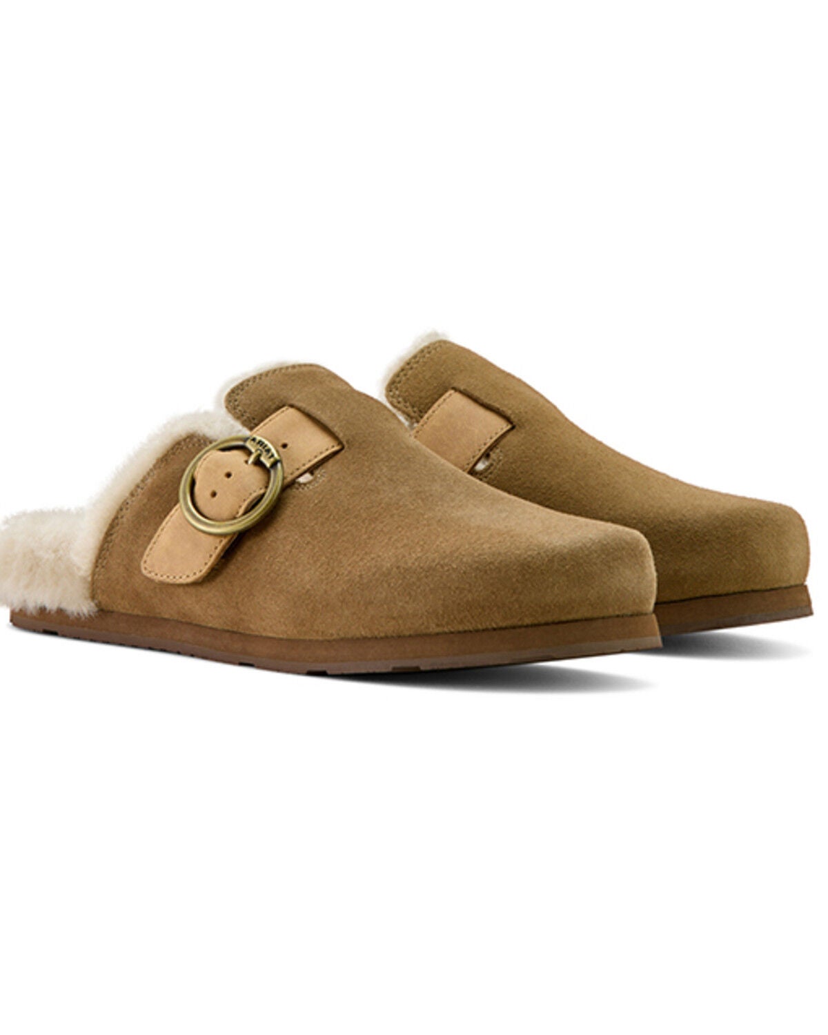 Ariat Women's Country Mule Sherpa Slippers, Brown, hi-res