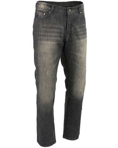 Milwaukee Leather Men's Black 32" Denim Jeans Reinforced With Aramid, Black, hi-res