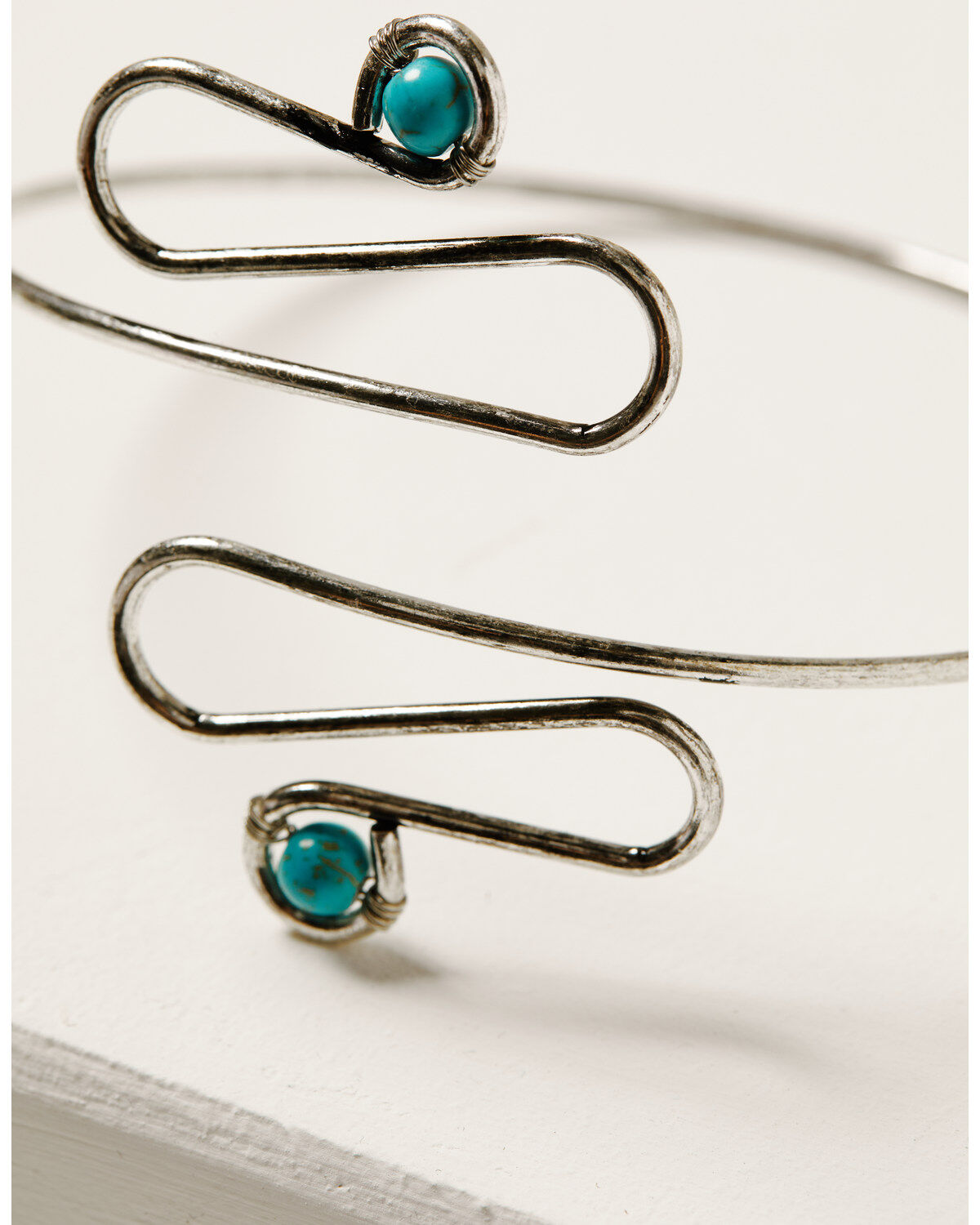 Image #2 - Shyanne Women's Silver & Turquoise Upper Arm Band Bracelet , Silver, hi-res
