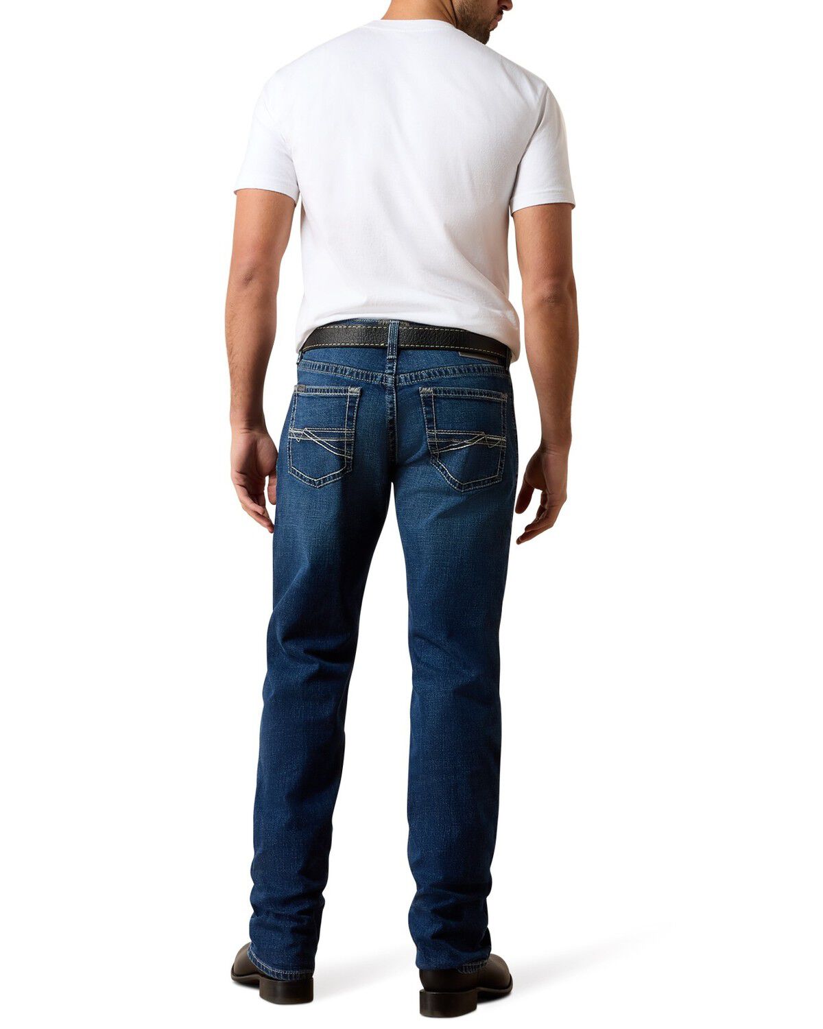 Image #2 - Ariat Men's M2 Kenny Dark Wash Relaxed Straight Stretch Denim Jeans, Dark Wash, hi-res