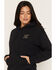 Image #3 - Troll Co Women's Burning Graphic Work Hoodie, Black, hi-res