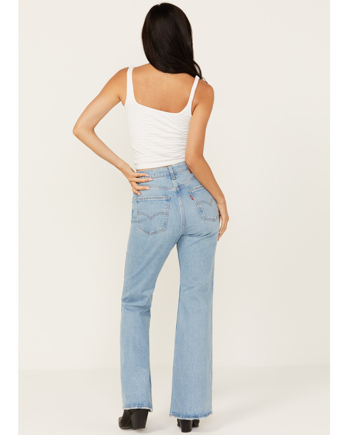 Image #3 - Levi's Premium Women's Light Wash 70s High Rise Stretch Flare Jeans, Light Wash, hi-res
