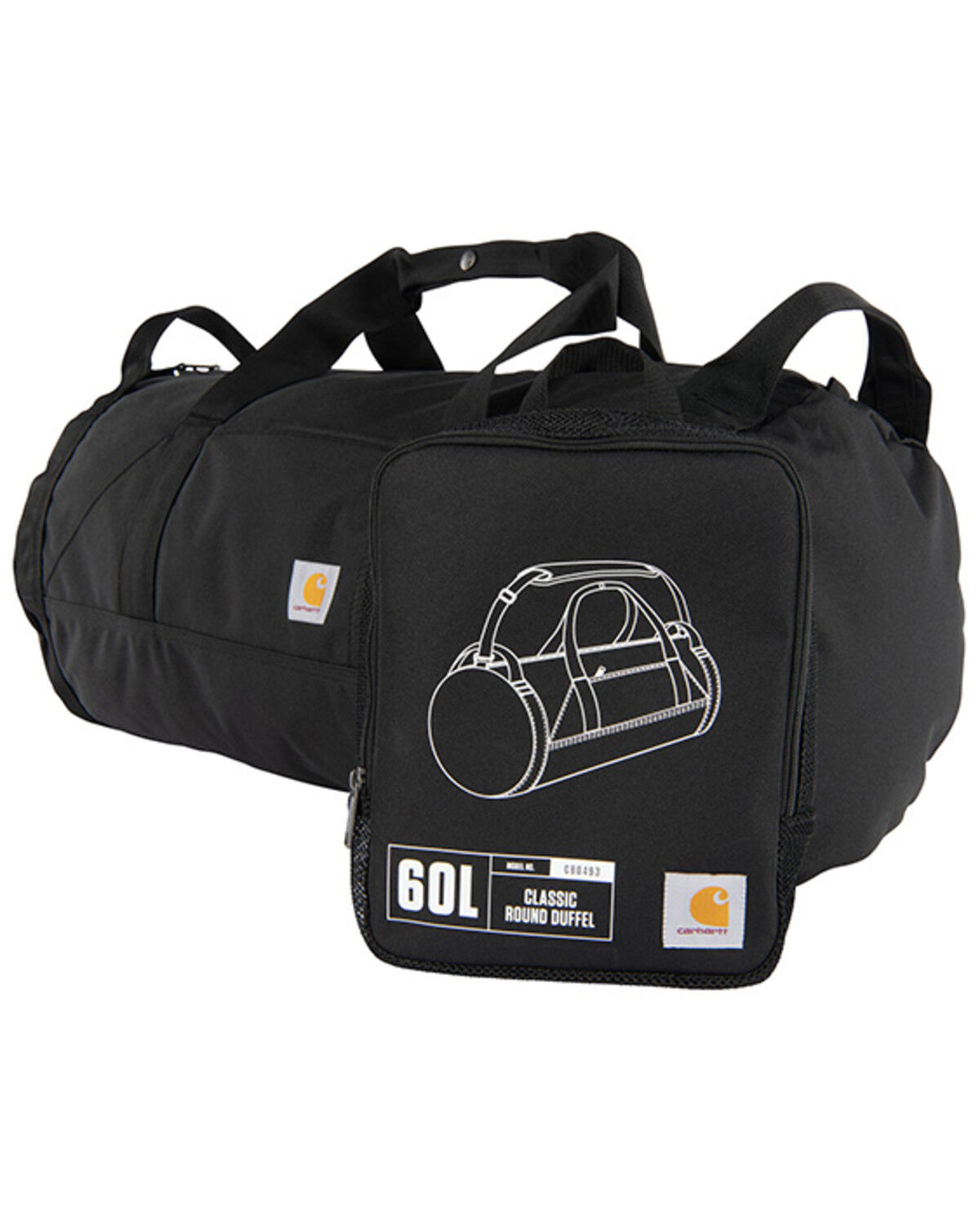 Image #1 - Carhartt 60L Classic Round Duffel, Black, hi-res