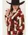 Image #2 - Ariat Women's Triangle Print Berber Pullover, Burgundy, hi-res