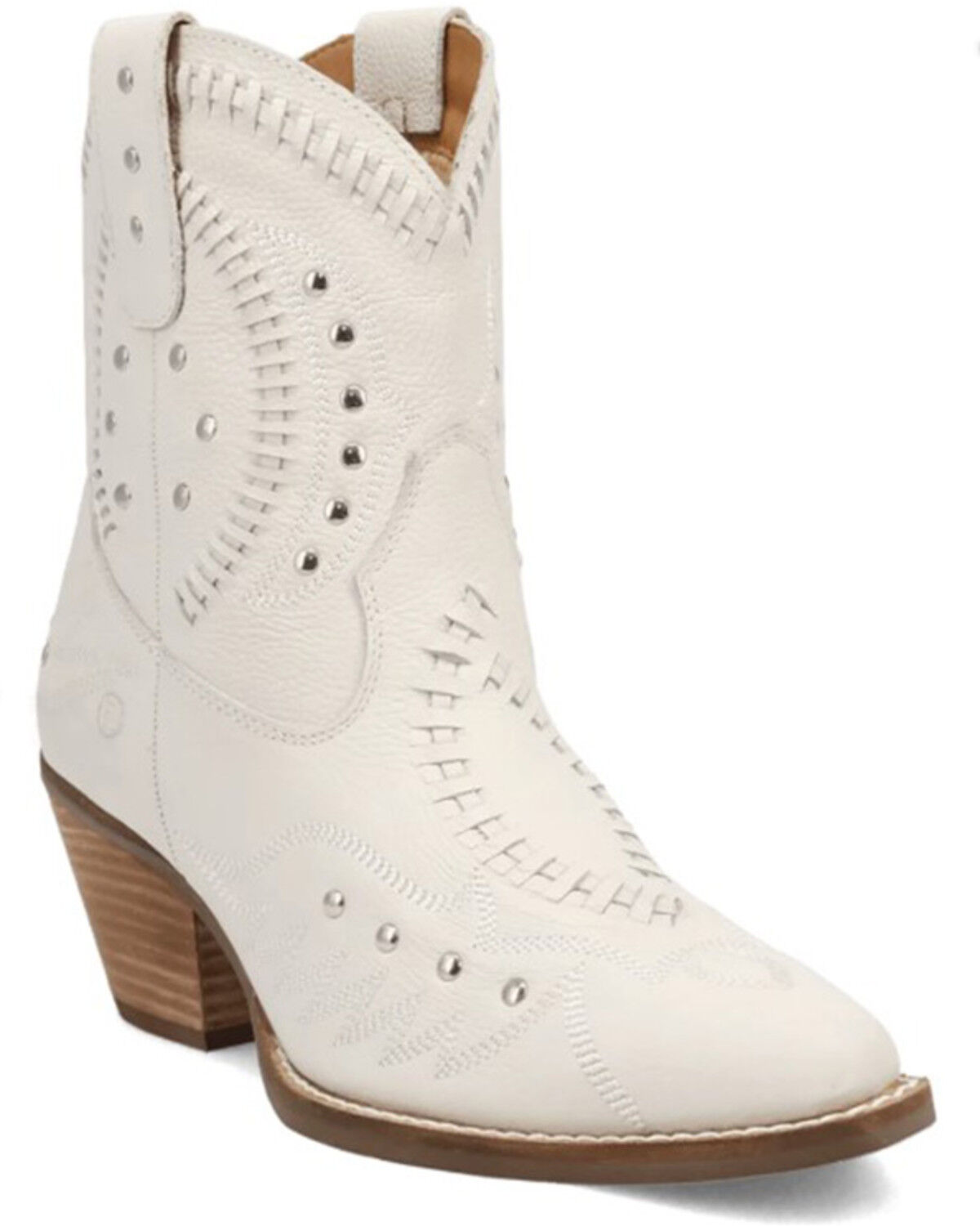 Dingo Women's Precious Western Booties - Snip Toe, White, hi-res